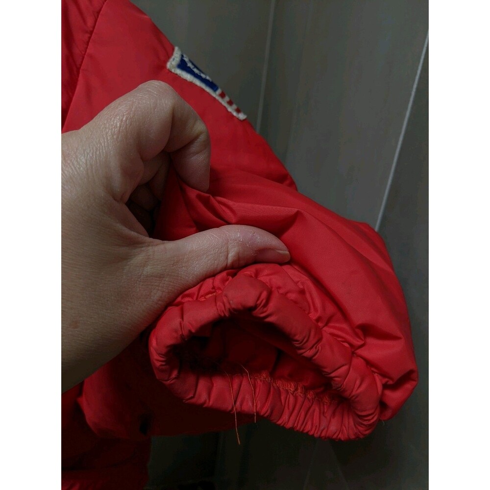 Vintage REI Red Puffer Jacket Goose Down Ski Party 70s Size L - Picture 11 of 15